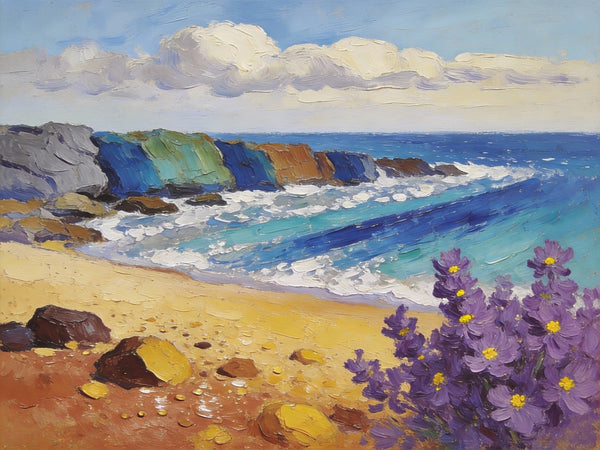 Small Wall Paintings, Seashore Beach Painting, Simple Painting Ideas, Landscape Canvas Paintings, On Canvas Small Paintings, Impasto Wall Art Paintings-artworkcanvas