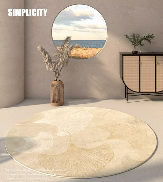 Entryway Round Rugs, Circular Modern Rugs under Coffee Table, Modern Round Rugs for Dining Room, Abstract Contemporary Round Rugs under Sofa-artworkcanvas