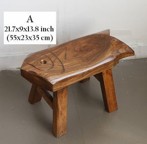 Dining Table Stool, Handmade Vintage Old Elm Wood Stool, Solid Wood low Stool, Creative Shoe-changing Stool, Children's Wooden Stool, Sofa Stool-artworkcanvas