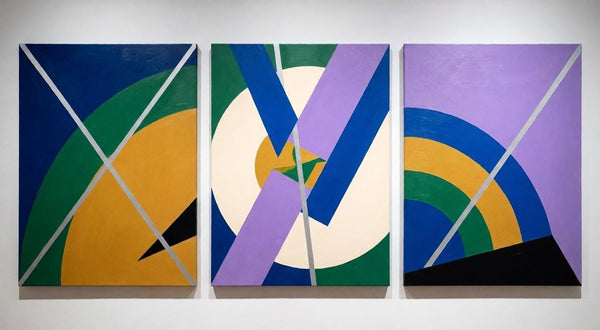 Multi Panel Canvas Art, Geometric Pattern Contemporary Artwork, Abstract Paintings for Modern Living Room-artworkcanvas