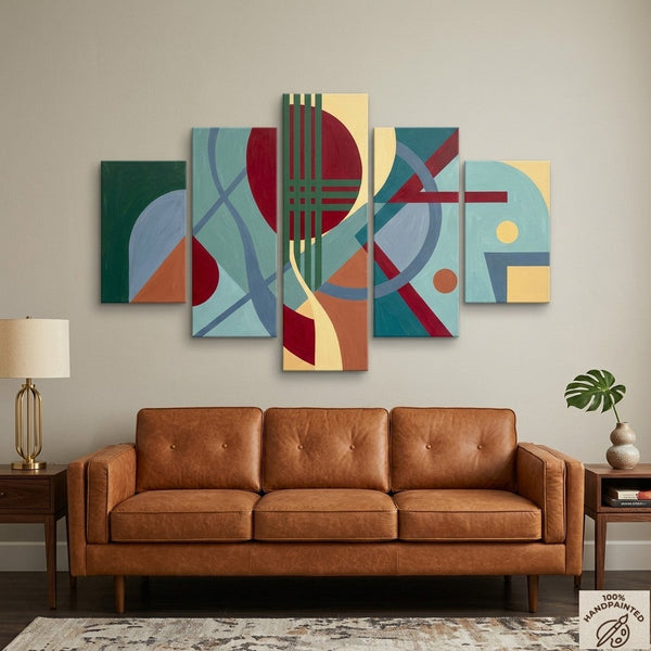Geometric Modern Art, Hand Painted Acrylic Art, Contemporary Canvas Paintings, Colorful Abstract Paintings-artworkcanvas