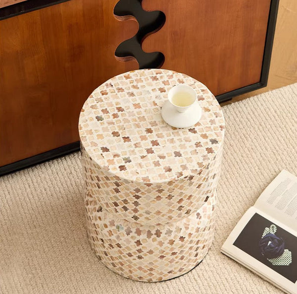 Modern Side Table, Contemporary Bedside Table, Bedside Small Side Table, Elegant Small End Table, Creative Coffee Table, Contemporary Side Table, Portable Casual Side Table, Shell Small Sofa Side Table-artworkcanvas