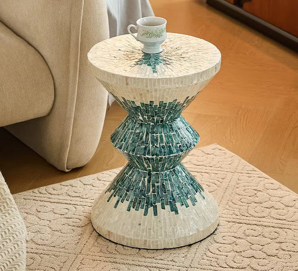 Bedside Small Side Table, Modern Side Table, Shell Small Sofa Side Table, Contemporary Bedside Table, Small End Table, Portable Casual Side Table, Creative Coffee Table, Contemporary Side Table-artworkcanvas