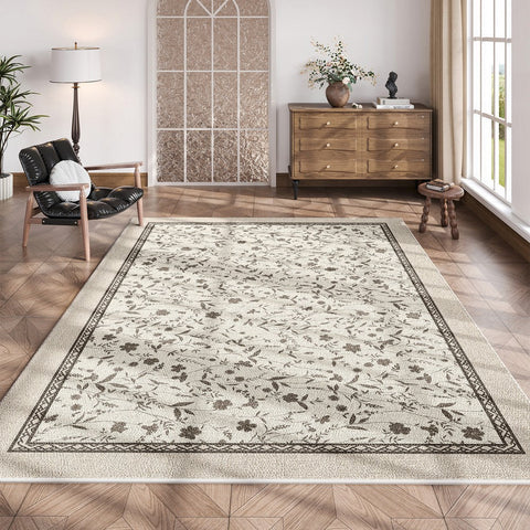 Unique Large Contemporary Floor Carpets for Living Room, Flower Pattern Modern Rugs in Bedroom, Modern Rugs for Sale, Dining Room Modern Rugs-artworkcanvas