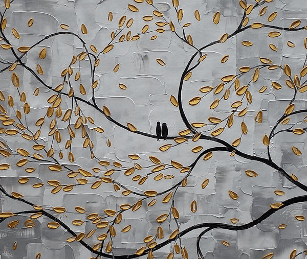 Large Art, Original Painting, Canvas Art, Abstract Painting, Abstract Art, Original Art, Wall Art, Canvas Painting, Love Birds Painting, Wedding Gift-LargePaintingArt.com