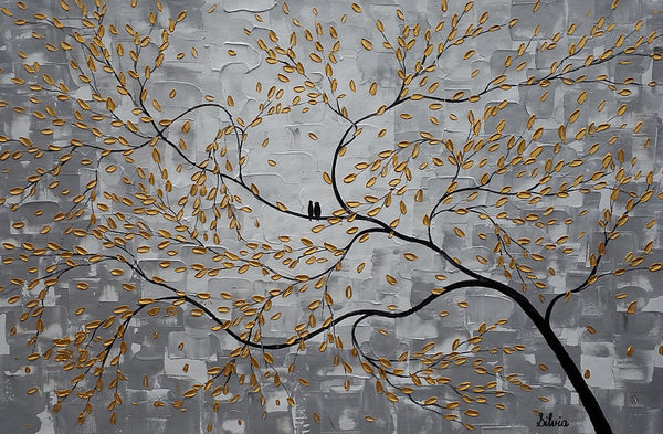 Large Art, Original Painting, Canvas Art, Abstract Painting, Abstract Art, Original Art, Wall Art, Canvas Painting, Love Birds Painting, Wedding Gift-LargePaintingArt.com
