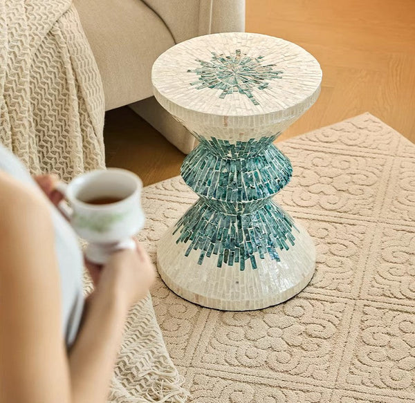 Modern Side Table, Shell Small Sofa Side Table, Contemporary Bedside Table, Bedside Small Side Table, Small End Table, Portable Casual Side Table, Creative Coffee Table, Contemporary Side Table-artworkcanvas