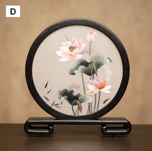 Exclusive Business Present Panda Embroidered Decor, Traditional Chinese Suzhou Embroidery Ornament, Premium Souvenir, Unique Birthday Gift-artworkcanvas