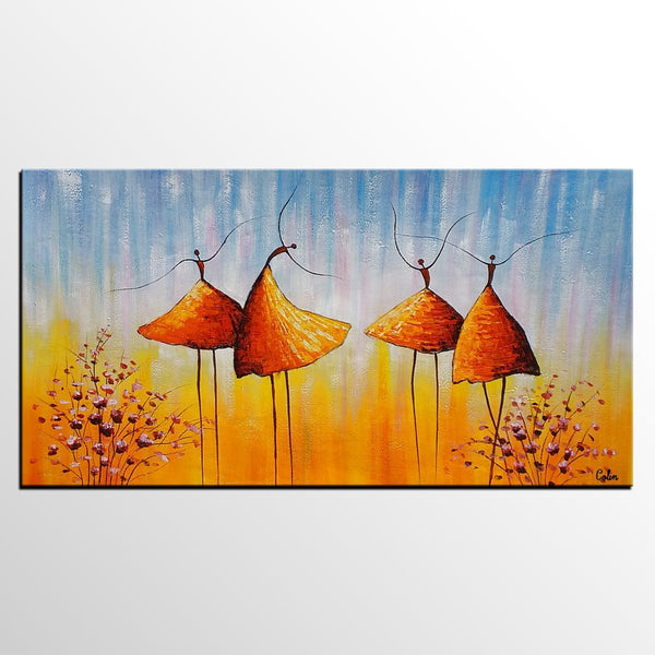 Wall Art Paintings, Paintings for Bedroom, Canvas Abstract Painting, Large Painting for Sale, Ballet Dancer Painting, Abstract Canvas Painting-artworkcanvas