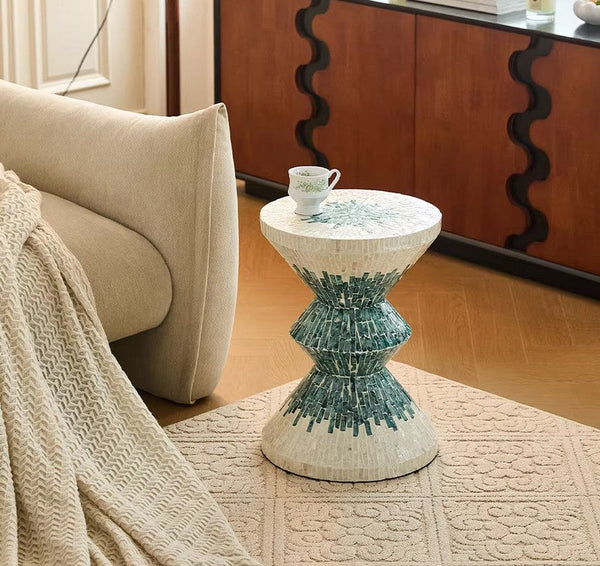 Bedside Small Side Table, Modern Side Table, Shell Small Sofa Side Table, Contemporary Bedside Table, Small End Table, Portable Casual Side Table, Creative Coffee Table, Contemporary Side Table-artworkcanvas