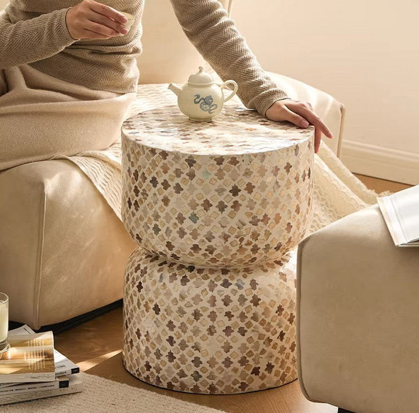 Modern Side Table, Contemporary Bedside Table, Bedside Small Side Table, Elegant Small End Table, Creative Coffee Table, Contemporary Side Table, Portable Casual Side Table, Shell Small Sofa Side Table-artworkcanvas
