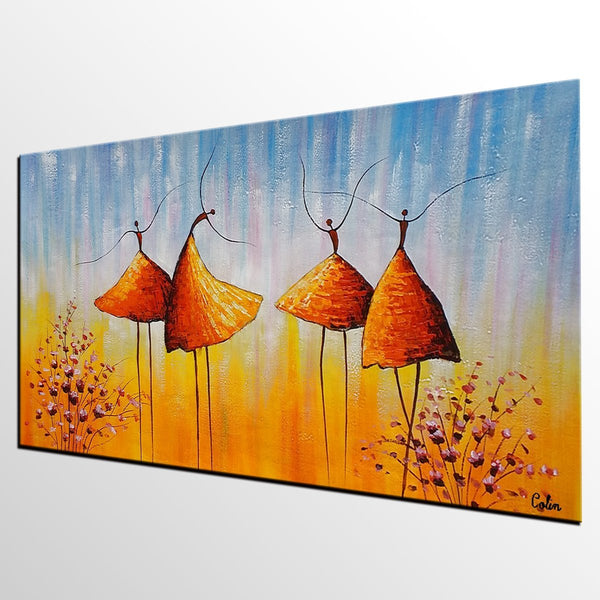 Wall Art Paintings, Paintings for Bedroom, Canvas Abstract Painting, Large Painting for Sale, Ballet Dancer Painting, Abstract Canvas Painting-artworkcanvas