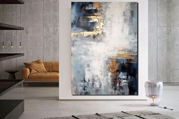 Simple Wall Art Ideas, Large Acrylic Canvas Paintings, Heavy Texture Painting, Bedroom Abstract Paintings, Modern Abstract Painting-artworkcanvas