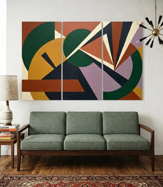 Hand Painted Canvas Art, Multi Panel Wall Painting, Modern Contemporary Paintings, Original Geometric Abstract Paintings-artworkcanvas