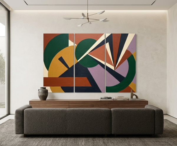 Hand Painted Canvas Art, Multi Panel Wall Painting, Modern Contemporary Paintings, Original Geometric Abstract Paintings-artworkcanvas