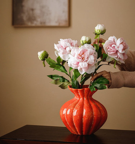 Handmade Water Holding Flower Vases, Modern Flower Vase Centerpiece on Table, Porcelain Flower Vases, Ceramic Bouquet Vases-artworkcanvas
