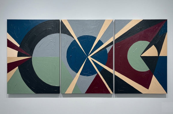 Original Abstract Art, Large Group Paintings for Living Room, Multi Panel Canvas Artwork, Geometric Modern Paintings-artworkcanvas