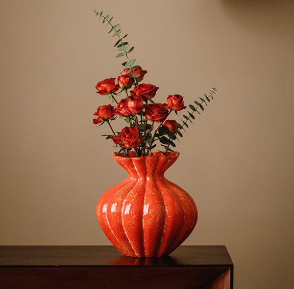 Modern Flower Vase Centerpiece on Table, Handmade Water Holding Flower Vases, Porcelain Flower Vases, Ceramic Bouquet Vases-artworkcanvas