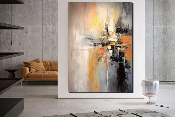 Heavy Texture Painting, Bedroom Abstract Paintings, Large Acrylic Canvas Paintings, Simple Wall Art Ideas, Modern Abstract Painting-artworkcanvas