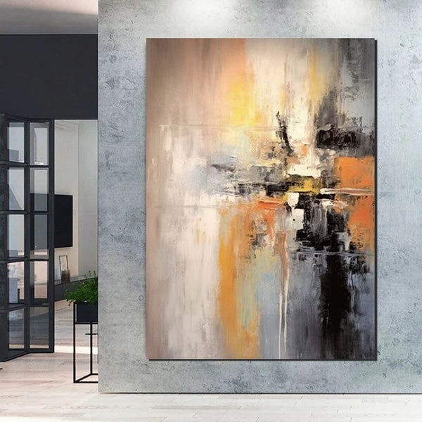 Heavy Texture Painting, Bedroom Abstract Paintings, Large Acrylic Canvas Paintings, Simple Wall Art Ideas, Modern Abstract Painting-artworkcanvas