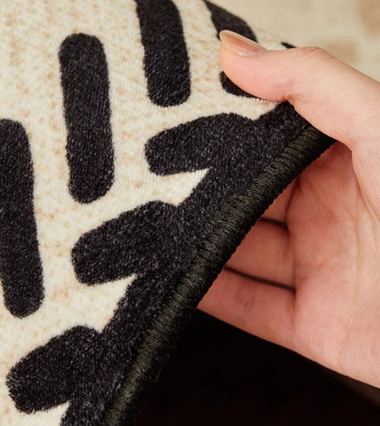 Mid Century Modern Rugs Next to Bed, Modern Rugs for Dining Room, Contemporary Rugs for Bedroom, Cream Modern Carpets for Living Room-artworkcanvas