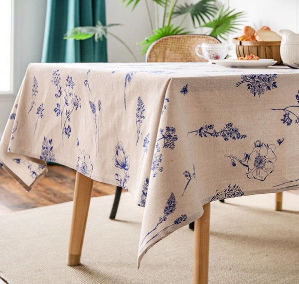 Wedding Tablecloth, Dining Room Flower Table Cloths, Large Rectangular Table Covers for Kitchen, Farmhouse Table Cloth, Square Tablecloth for Round Table-artworkcanvas