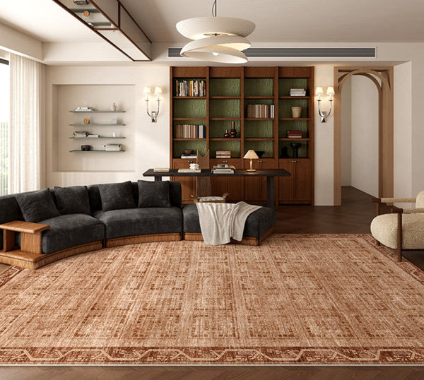 Large Abstract Rugs for Living Room, Mid Century Geometric Contemporary Modern Rugs Next to Bed, Large Modern Area Rugs-artworkcanvas