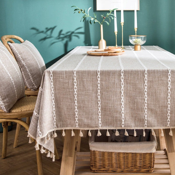 Cotton and Linen Tablecloths, Kitchen Rectangular Table Covers, Rectangular Tablecloth for Oval Table, Farmhouse Table Cloths for Dining Room-artworkcanvas