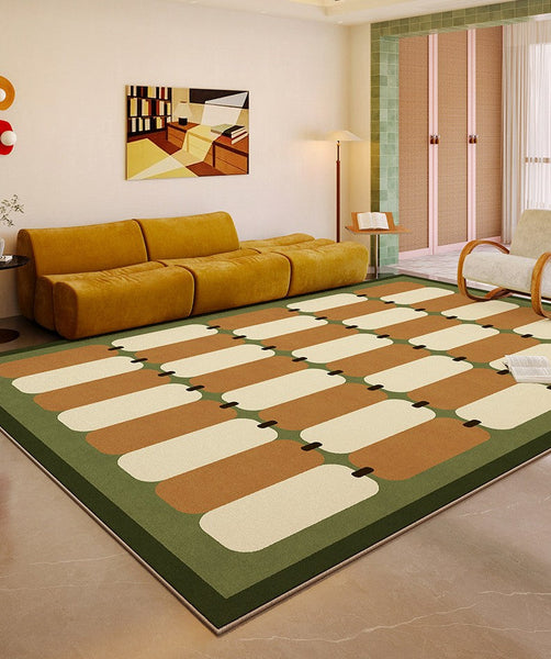 Abstract Modern Rugs for Bedroom, Contemporary Modern Rugs for Living Room, Geometric Area Rugs for Bedroom, Colorful Modern Rugs-artworkcanvas