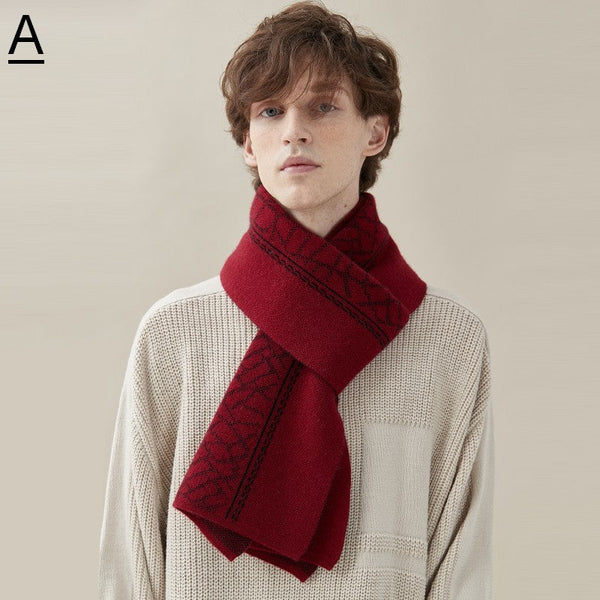 Thick Wool Scarf, Modern Fashion Scarf, Formal Men Scarf Styles, Casual Scarf Men, Men's Winter Scarf, Men's Wool Scarf Winter, Business Wool Scarf for Gentleman-artworkcanvas