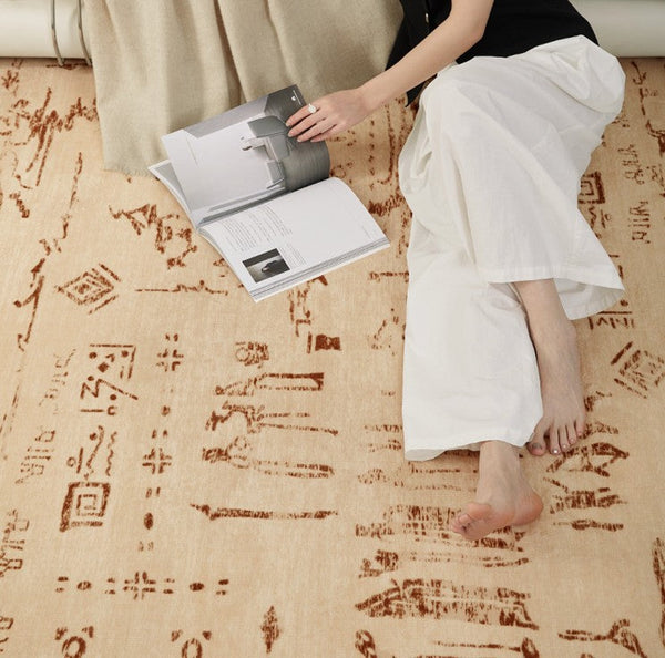 Geometric Contemporary Rugs, Abstract Contemporary Modern Rugs for Dining Room, Mid Century Modern Rugs for Living Room-artworkcanvas