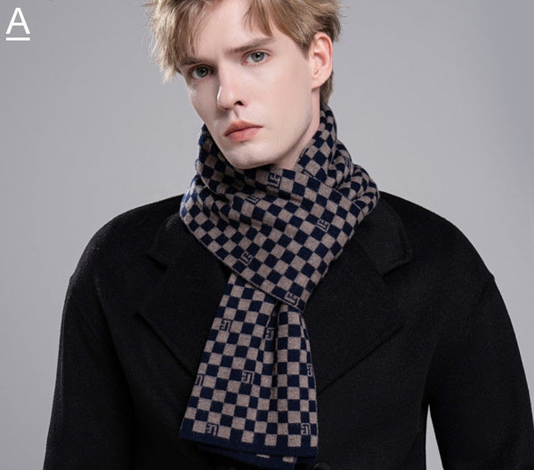 Business Formal Men Scarf Styles, Men's Winter Scarf, Wool Scarf for Gentleman, Thick Wool Scarf, Casual Scarf Men, Men's Wool Scarf Winter, Fashion Scarf-artworkcanvas