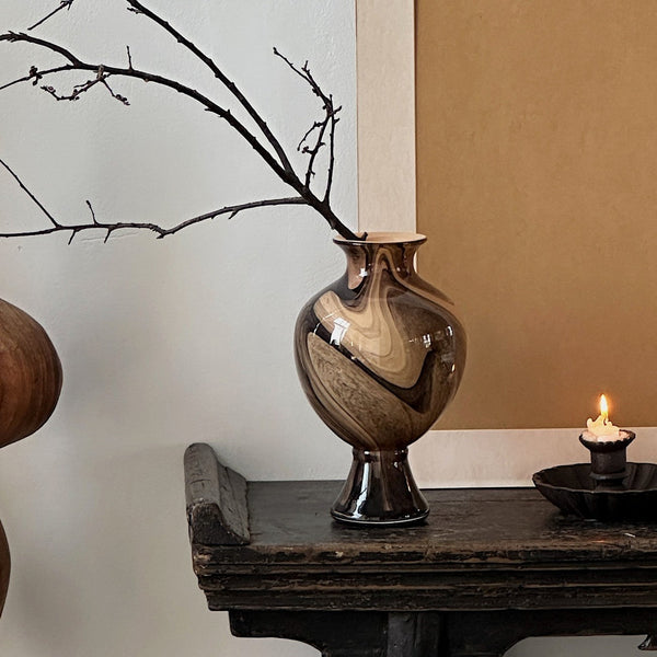 Vintage Glass Flower Vases, Water Holding Flower Vases, Handmade Glass Bud Vases, Flower Vases on Table-artworkcanvas