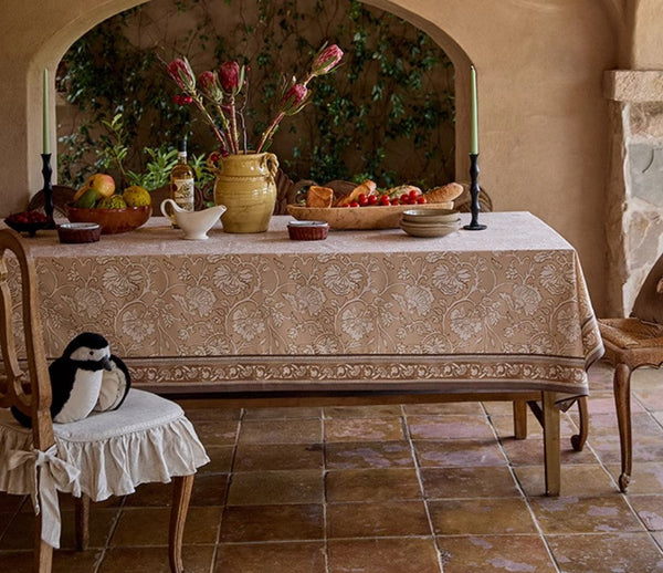 Dining Room Flower Table Cloths, Farmhouse Table Cloth, Extra Large Rectangular Table Covers for Kitchen, Square Tablecloth for Round Table-artworkcanvas