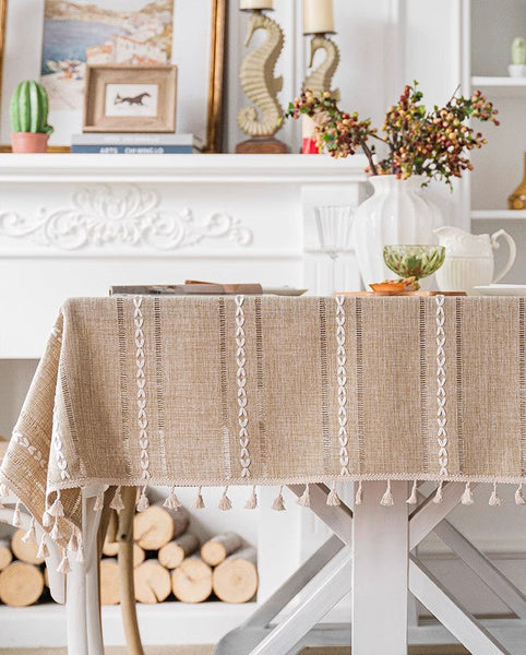 Modern Rectangular Table Cloth for Dining Room Table, Linen Square Tablecloth for Kitchen, Extra Large Table Covers for Sale-artworkcanvas