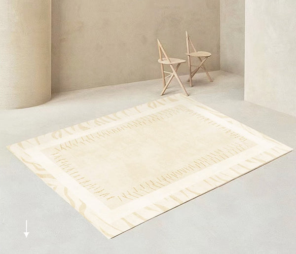 Modern Rugs for Dining Room, Cream Modern Carpets for Living Room, Soft Contemporary Rugs for Bedroom, Mid Century Modern Rugs Next to Bed-artworkcanvas