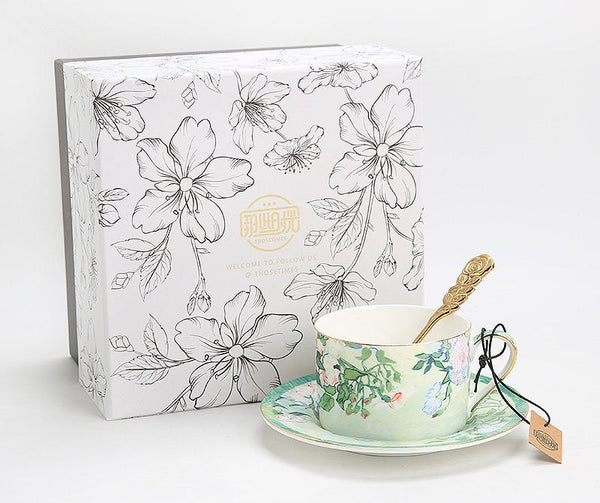 Ceramic Tea Cup Set, Luxury Tea Cup Set, Elegant Coffee Cup, Porcelain Tea Saucer, British Tea Cup Set-artworkcanvas