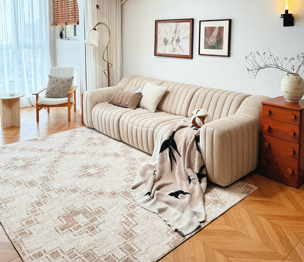 Modern Geometric Carpets for Bedroom, Contemporary Abstract Rugs under Dining Room Table, Modern Living Room Rug Placement Ideas-artworkcanvas