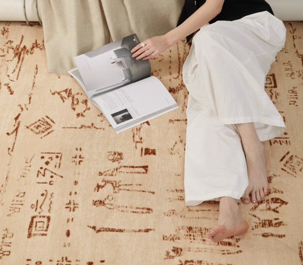 Geometric Contemporary Rugs, Abstract Contemporary Modern Rugs for Dining Room, Mid Century Modern Rugs for Living Room-artworkcanvas