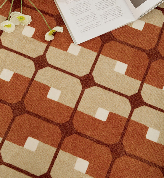 Abstract Contemporary Round Rugs, Modern Rugs under Coffee Table, Modern Rugs for Dining Room, Geometric Modern Rugs for Bedroom-artworkcanvas