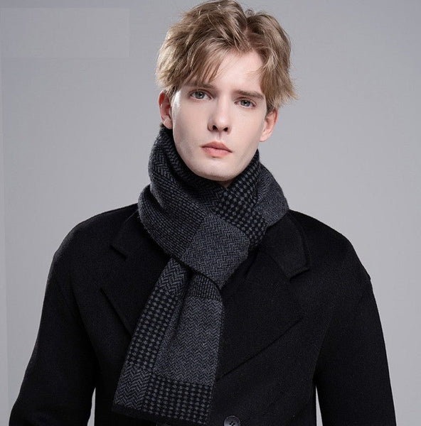 Business Wool Scarf for Gentleman, Formal Men Scarf Styles, Men's Winter Scarf, Thick Wool Scarf for Men, Modern Casual Scarf Men, Men's Wool Scarf Winter