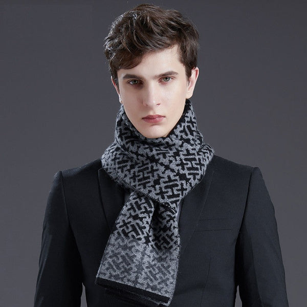 Modern Business Wool Scarf for Gentleman, Soft Casual Scarf Men, Men's Winter Wool Scarf, Formal Men Scarf Styles, Men's Winter Scarves, Thick Wool Scarf for Men