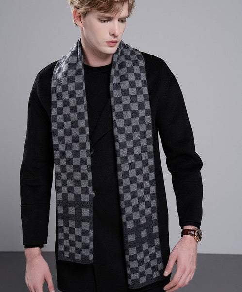 Men's Wool Scarf Winter, Business Wool Scarf for Gentleman, Modern Casual Scarf Men, Formal Men Scarf Styles, Men's Winter Scarf, Thick Wool Scarf for Men