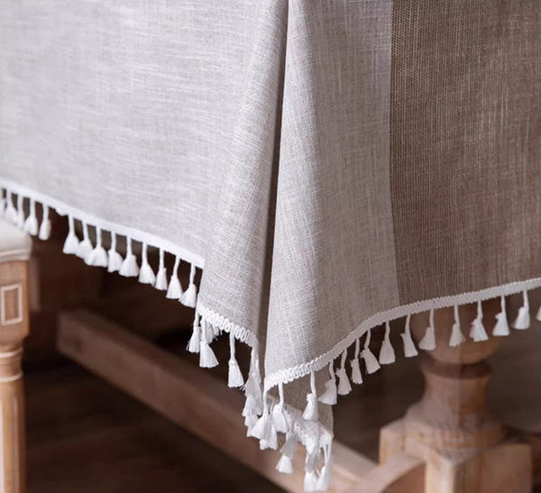 Large Cotton and Linen Rectangle Table Covers for Dining Room Table, Modern Table Cloth for Kitchen, Rectangular Tablecloths for Coffee Table-artworkcanvas