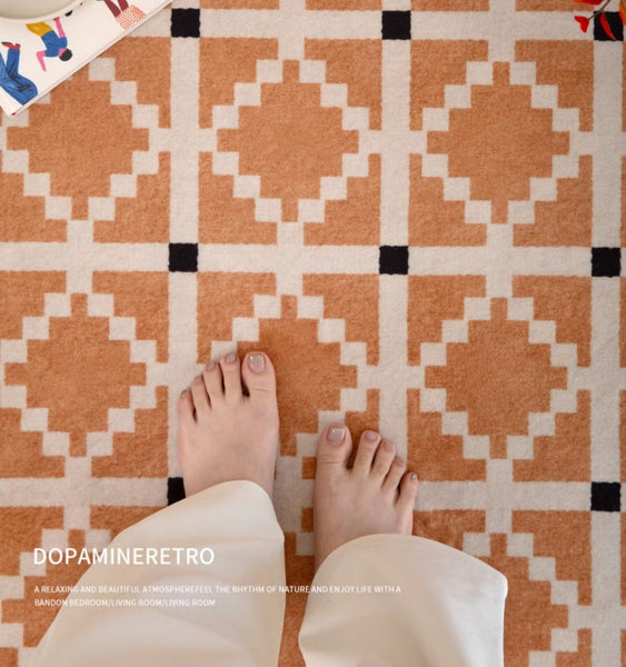 Geometric Modern Rug Ideas for Living Room, Circular Modern Rugs for Bathroom, Modern Rugs for Children's Room, Mid Century Modern Round Rugs for Dining Room-artworkcanvas