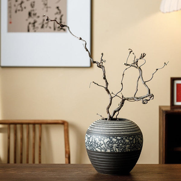 Large Pottery Flower Vases Urn, Centerpiece on Dining Table, Flower Vase on Table, Handmade Water Holding Flower Vases, Modern Bouquet Vases-artworkcanvas
