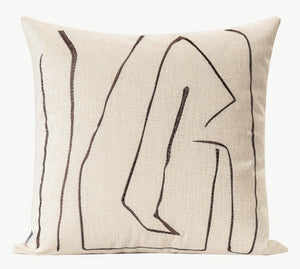 Geometric Square Modern Throw Pillows for Couch, Beige Decorative Throw Pillows, Large Contemporary Throw Pillow for Interior Design-artworkcanvas