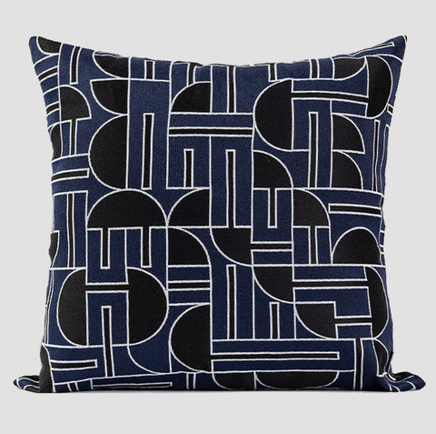 Abstract Decorative Throw Pillows, Geomeric Contemporary Pillows, Blue Square Modern Throw Pillows for Couch, Large Simple Throw Pillow for Interior Design-artworkcanvas