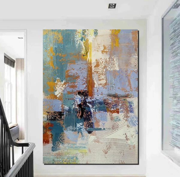 Acrylic Abstract Painting Behind Sofa, Acrylic Painting for Sale, Large Painting on Canvas, Living Room Wall Art Paintings, Buy Paintings Online-artworkcanvas