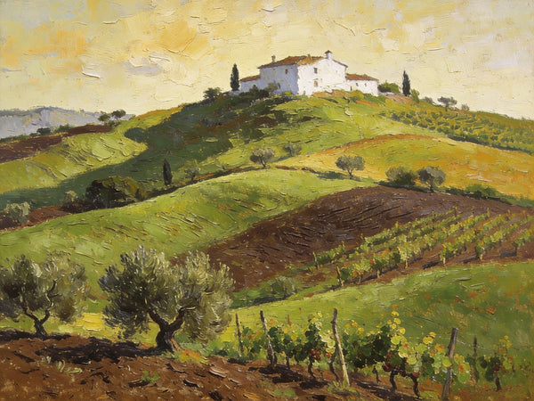 Original Landscape Paintings, Tuscan Hillside Charm, Canvas Wall Art Paintings, Hand Painted Canvas Art, Original Oil Paintings, Buy Canvas Paintings Online
